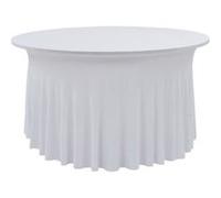 vidaXL Nappes élastiques de table avec jupon 2 pcs 150x74 cm Blanc Blanc G