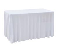 Vidaxl Nappes Élastiques De Table Avec Jupon 2 Pcs 183x76x74cm Blanc
