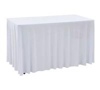 vidaXL Nappes élastiques de table avec jupon 2 pcs 183x76x74cm Blanc Blanc G