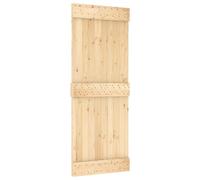 vidaXL Narvik - Porte coulissante - 80 x 210 cm (213,5 cm) - Naturel et noir - Ferrures de porte coulissante modernes - Mécanisme peu encombrant - Rail en bois pour séparateur de pièce à la maison