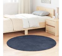 vidaXL Tapis Shaggy à Poils Longs Bleu Marine 120x120 cm Polyester, Tapis, Tapis de Chambre, Tapis Moderne, Tapis de Salon, Tapis Moelleux, Tapis Rond