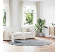 vidaXL Tapis Shaggy à Poils Longs Gris Clair 240x240 cm Polyester, Tapis, Tapis de Chambre, Tapis Moderne, Tapis de Salon, Tapis Moelleux, Tapis Rond