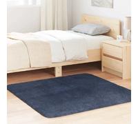 Tapis shaggy à poils longs NAVARRA bleu marine 120x120 cm