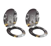 vidaXL New York Siège de Toilette - Lot de 2