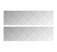 vidaXL Nez de Marche Rectangulaire 2 pcs Argenté 70 x 20 cm Aluminium, Tapis antidérapants Modernes pour escaliers, Style Checkered, sécurité à la Maison, intérieur et extérieur
