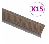 vidaXL Nez de marche en L 15 pcs Aluminium 100 cm Marron