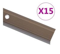 vidaXL Nez de marche forme en L 15 pcs aluminium 90 cm marron