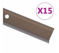 vidaXL Nez de marche en L 15 pcs. Aluminium 90 cm Marron