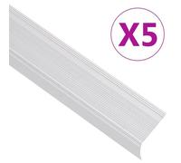 vidaXL Nez de marche forme en L 5 pcs aluminium 100 cm argenté, marches d'escalier, bords d'escalier, profils d'escalier, 146759