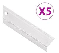 vidaXL Nez de marche forme en L 5 pcs aluminium 100 cm argenté marches d'escalier bords d'escalier profils d'escalier 146754