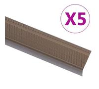 vidaXL Nez de marche forme en L 5 pcs aluminium 90 cm marron marches d'escalier bords d'escalier profils d'escalier bord 146739