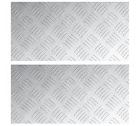 vidaXL Nez de Marche Rectangulaire 2 pcs Argenté 40 x 20 cm Aluminium, Tapis antidérapants Modernes pour escaliers, Style Checkered, sécurité à la Maison, intérieur et extérieur