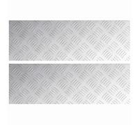 vidaXL Nez de Marche Rectangulaire 2 pcs Argenté 60 x 20 cm Aluminium, Tapis antidérapants Modernes pour escaliers, Style Checkered, sécurité à la Maison, intérieur et extérieur