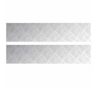 vidaXL Nez de Marche Rectangulaire 2 pcs Argenté 90 x 20 cm Aluminium, Tapis antidérapants Modernes pour escaliers, Style Checkered, sécurité à la Maison, intérieur et extérieur