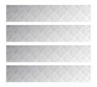 vidaXL Nez de Marche Rectangulaire 4 pcs Argenté 100 x 20 cm Aluminium, Tapis antidérapants Modernes pour escaliers, Style Checkered, sécurité à la Maison, intérieur et extérieur