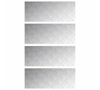 vidaXL Nez de Marche Rectangulaire 4 pcs Argenté 100 x 40 cm Aluminium, Tapis antidérapants Modernes pour escaliers, Style Checkered, sécurité à la Maison, intérieur et extérieur