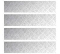 vidaXL Nez de Marche Rectangulaire 4 pcs Argenté 90 x 20 cm Aluminium, Tapis antidérapants Modernes pour escaliers, Style Checkered, sécurité à la Maison, intérieur et extérieur