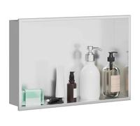 vidaXL Niche de Douche Argenté 45 x 30 x 9,5 cm Acier inoxydable, Design de salle de bain moderne, niche de douche rectangulaire, unitée de rangement durable, étagère minimaliste