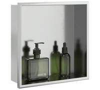 vidaXL Niche de douche argenté brossé 32x32x9 cm acier inoxydable