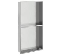 vidaXL Niche de douche argentée brossée 32x62x9 cm acier inoxydable