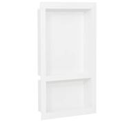 vidaXL Niche de douche avec 2 compartiments Blanc brillant 41x69x9 cm