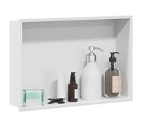 vidaXL Niche de Douche Blanc 45 x 30 x 9,5 cm Acier Inoxydable, Niche de Bain contemporaine, étagère rectangulaire, Accessoire de Douche Moderne, Design Minimaliste, Rangement Pratique