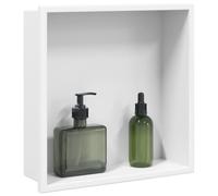 vidaXL Niche de douche blanc mat 32x32x9 cm acier inoxydable