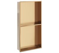 vidaXL Niche de douche Golden brossé 32x62x9 cm acier inoxydable