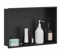 vidaXL Niche de Douche Noir 45 x 30 x 9,5 cm Acier Inoxydable
