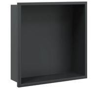 vidaXL Niche de douche noir mat 32x32x9 cm acier inoxydable
