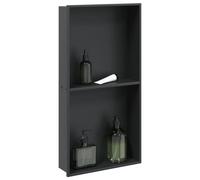 vidaXL Niche de douche noir mat 32x62x9 cm acier inoxydable