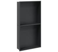 vidaXL Niche de douche noir mat 32x62x9 cm acier inoxydable
