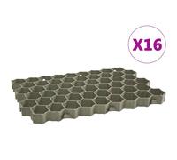 vidaXL Grilles de protection pour gazon – 16 pièces, 60x40x3 cm, Vert, Plastique