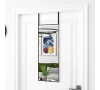 vidaXL Miroir de Porte Miroir Mural de Dressing Miroir Décoratif de Maquillage Entrée Chambre à Coucher Salon Noir 30x80 cm Verre et Aluminium