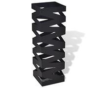 vidaXL Noir Carré Porte-Parapluie Stockage pour Cannes bâtons Acier 48,5 cm