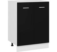 vidaXL Meuble bas Lyon - Bois d'ingénierie 60 x 46 x 81,5 cm - Noir