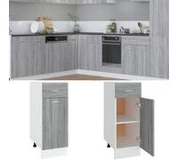 vidaXL Armoire à tiroirs inférieure ""Lyon"" Gris Sonoma 30 x 46 x 81,5 cm Bois d'ingénierie 815568
