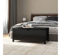 vidaXL Opbergbox met kussen 105x40x45 cm bewerkt hout zwart326769 Noir