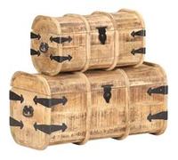 vidaXL Opbergkisten 2 st massief mangohout 320374 Brun