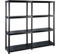 vidaXL Étagère de stockage avec 4 étagères noir 122x30,5x130 cm plastique