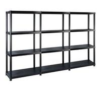 vidaXL Étagère de stockage avec 4 étagères noir 183x30,5x130 cm plastique