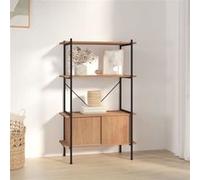 vidaXL Étagère à 4 niveaux armoire 80x40x130cm Acier bois d'ingénierie Marron