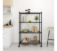 vidaXL Étagère de stockage 4 étagères avec roulettes 90x35x142 cm noir 200 kg