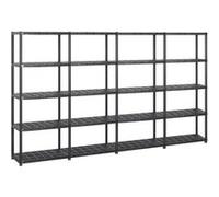 vidaXL Étagère de stockage avec 5 étagères noire 284x38x170 cm plastique