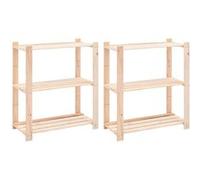 vidaXL Étagères Rangement 3 Niveaux Pin 80 cm