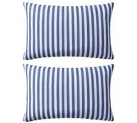 vidaXL Lot de 2 Oreillers d'extérieur Coussin décor Impression rayure 60x40 cm Bleu