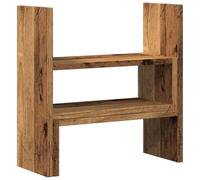vidaXL Organisateur de Bureau réglable Vieux Bois Bois d'ingénierie, étagère de Bureau, étagère à Livres de Bureau, étagère de Bureau d'angle
