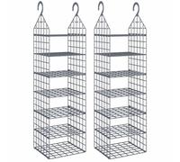 vidaXL Organisateur de garde-robe suspendu avec 7 étagères 2 pcs
