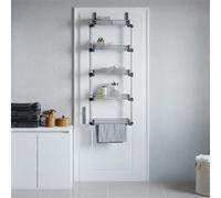 vidaXL Organisateur de porte avec 5 étagères 52x20x135 cm aluminium, porte-serviettes au-dessus de la porte, organisateur suspendu, organisateur suspendu à la porte G