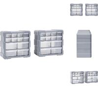 vidaXL Organisateur multi-tiroirs 2 pcs. 12 tiroirs 26,5x16x26 cm - Boîtes à outils